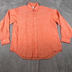 Men's Orange Button-Up Shirt